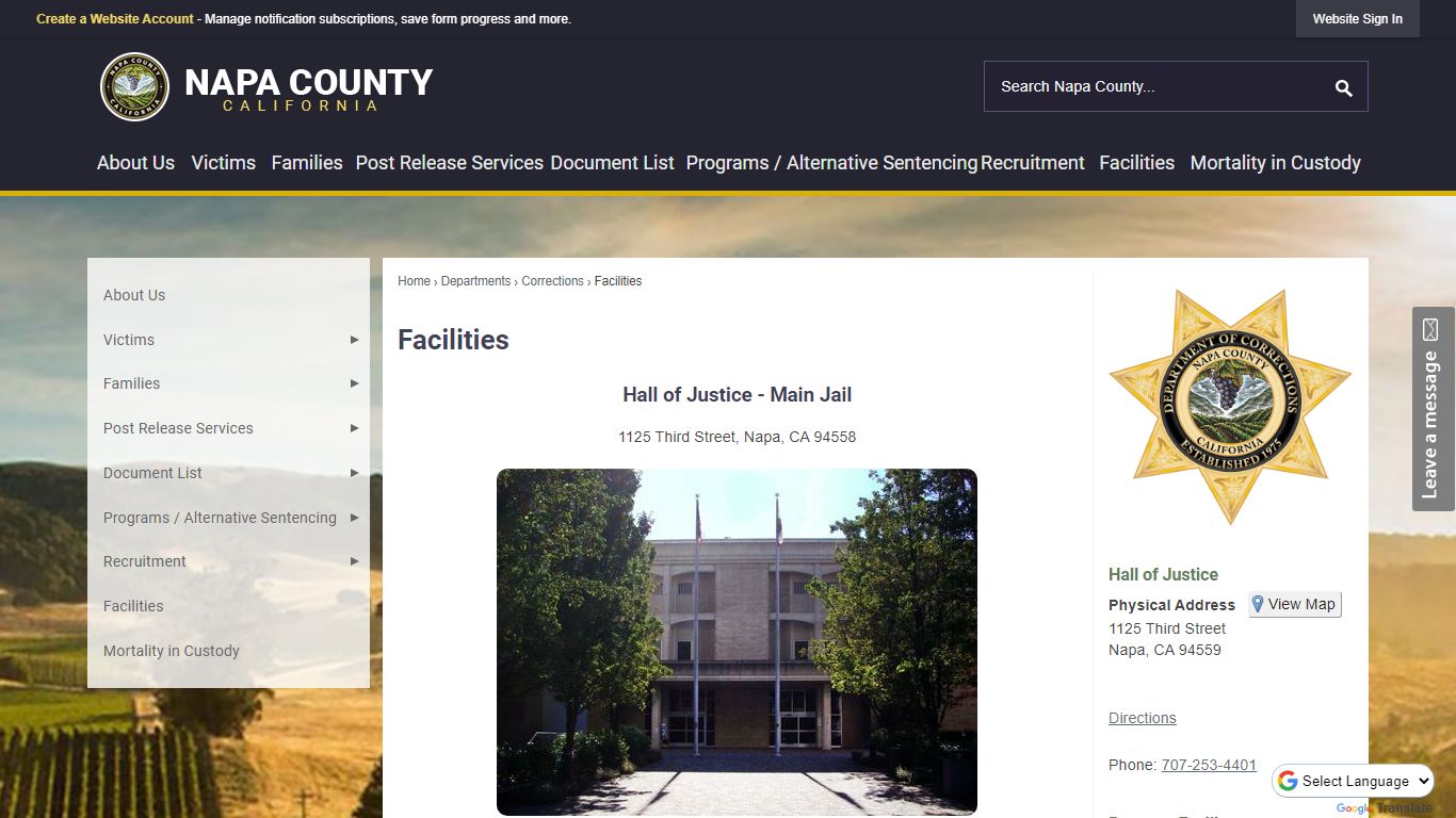 Facilities | Napa County, CA